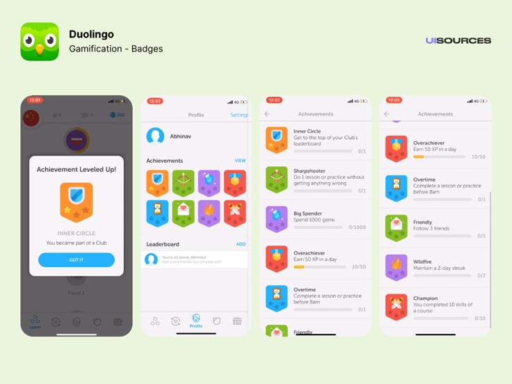 Pantalla de Duolingo con elementos de juego